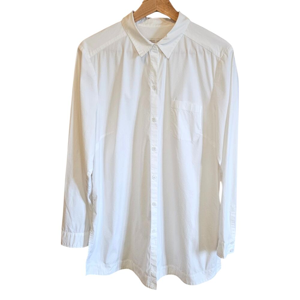 J. Jill Women's White Shirt Collection Long Sleeve Button Down Blouse Large